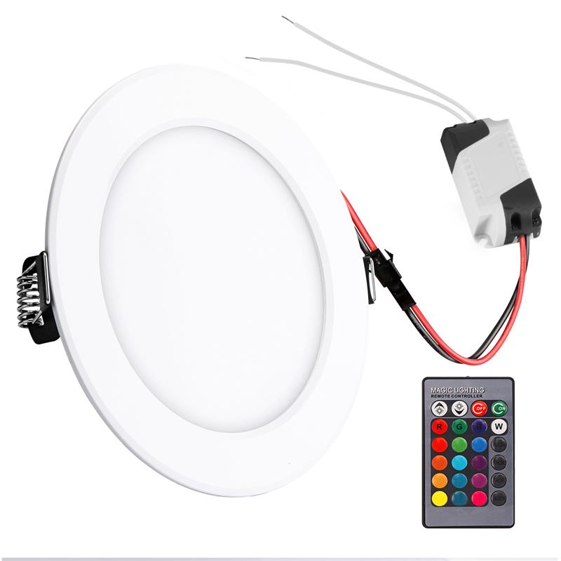 5W 10W 18W Circular RGB LED Panel Light Remote Embedded LED Ceiling Light AC85-265V Modern Interior Lighting: 5w