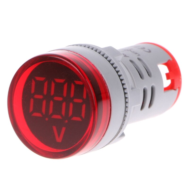 Ac 60-500v 22mm indikatorer til digital voltmeter spændingsmåler: Rød
