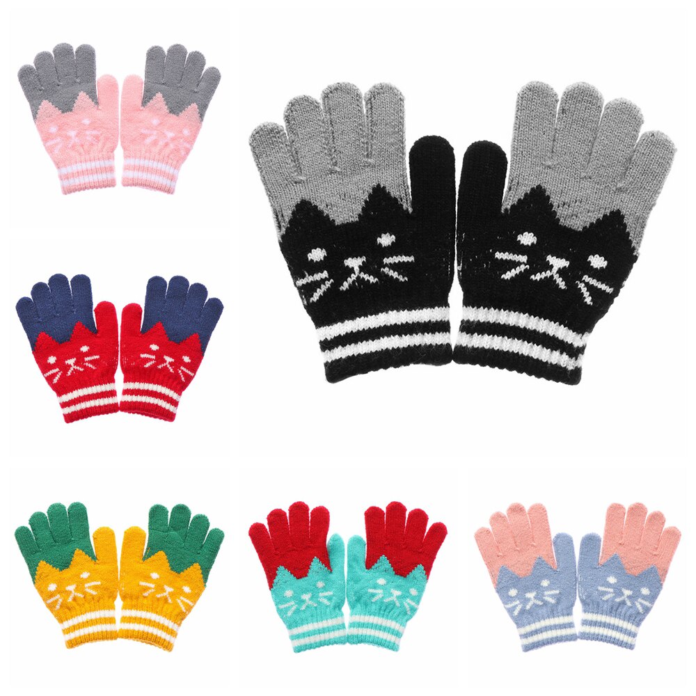 Gants d'hiver pour enfants de 4-10 ans | Gants chauds et tricotés pour enfants, Imitation cachemire, mitaines épaisses, pour filles et garçons, gant magique mignon