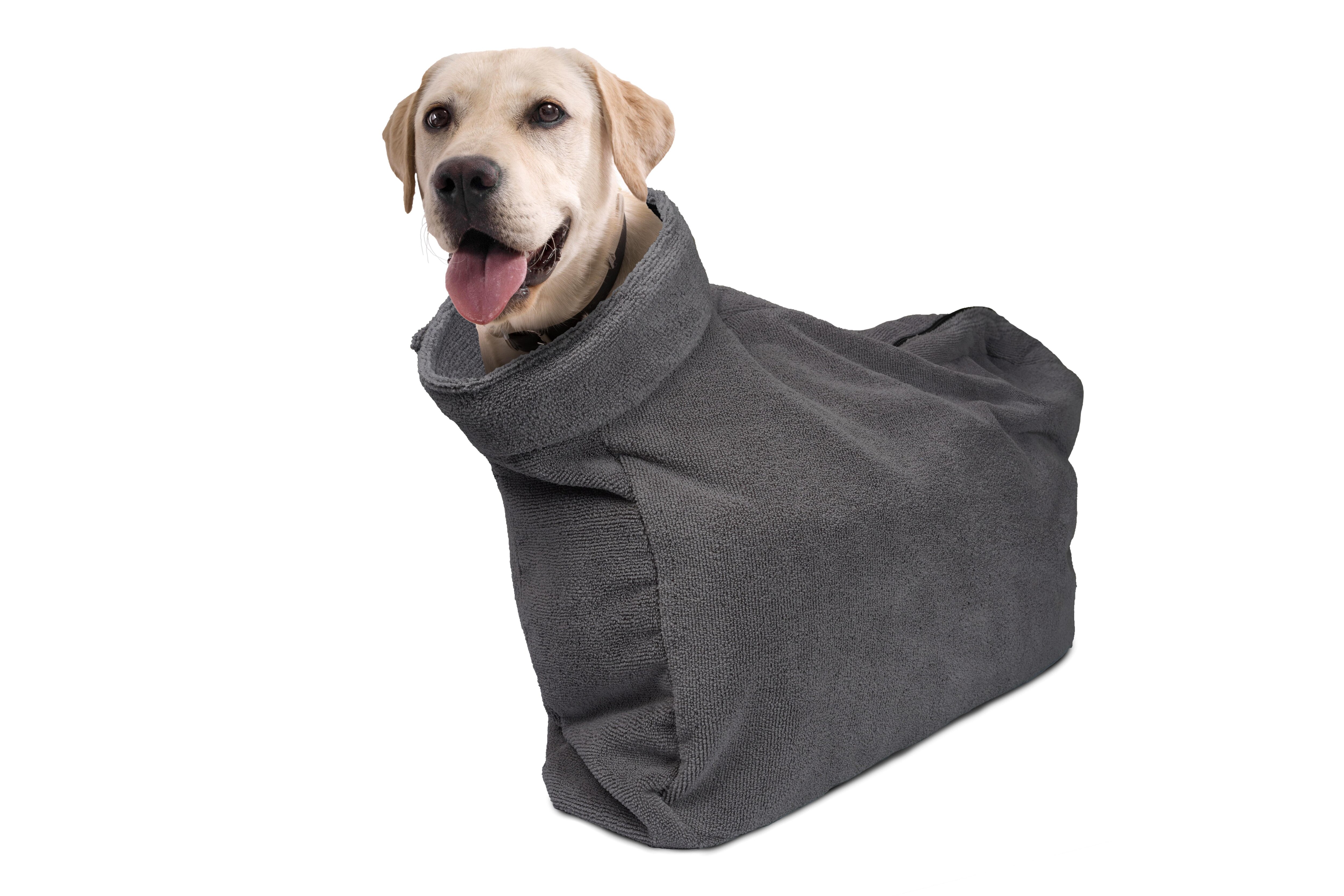 Pet Drying Robe - Quick Dry Fiber Towel - Adjustable Fit for Dogs & Cats: S
