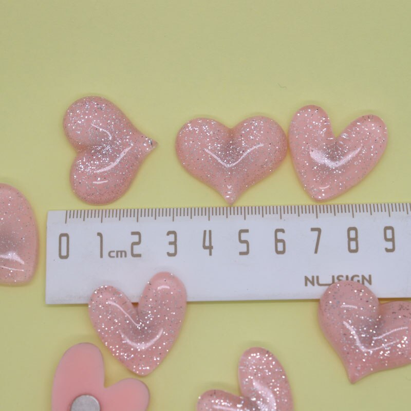 30mm fridge magnet pink shinny heart kids like girl like decoration magnetic sticker paper fixer paste art cafts