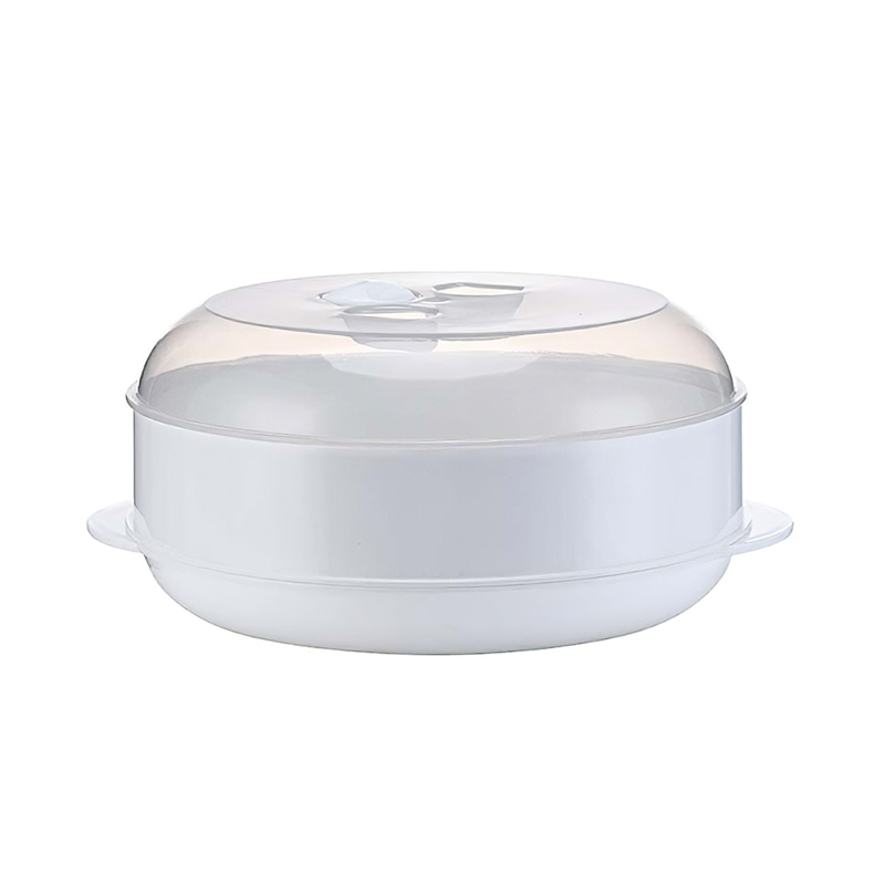 Double Plastic Steamer Practical Microwave Oven Round Steamer Eco-Friendly Steamed Bun Steaming Utensils With Lid Durable