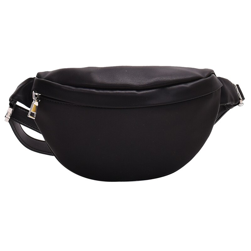 Casual Taille Tas Toevallige Vrouwen Borst Bag Schoudertassen Vrouwelijke Pu Lederen Riem Zakken Vrouwelijke Bolso Fanny Pack: Black waist bag
