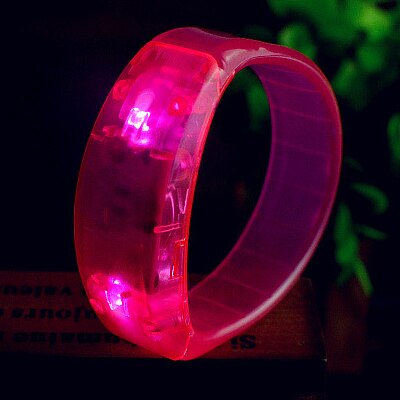 20 piezas Rave Control de voz pulseras Led luminosa pulsera brillante juguetes para los niños Festival suministros para: 20pcs Pink