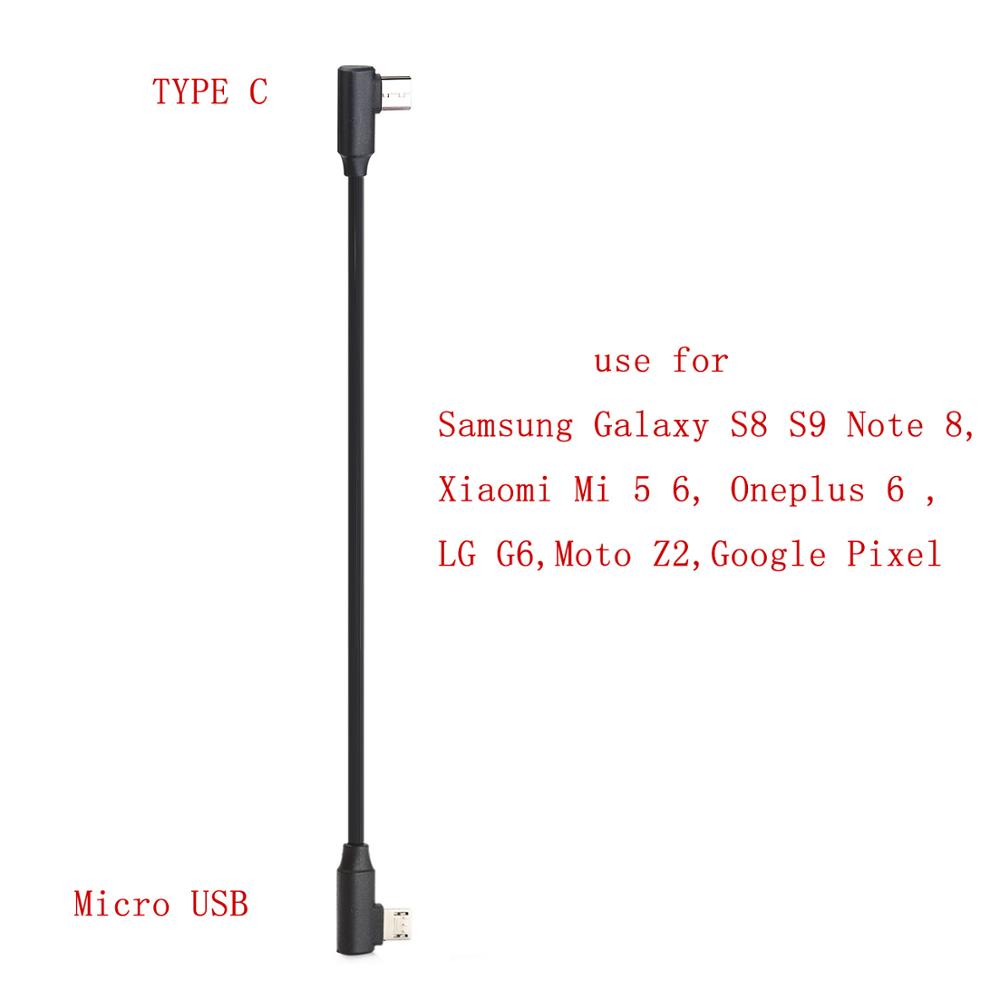 Opladerkabel til zhiyun smooth  q2 4 feiyu vimble 2 til iphone andriod micro usb til micro usb type c til lynkabel: Glod