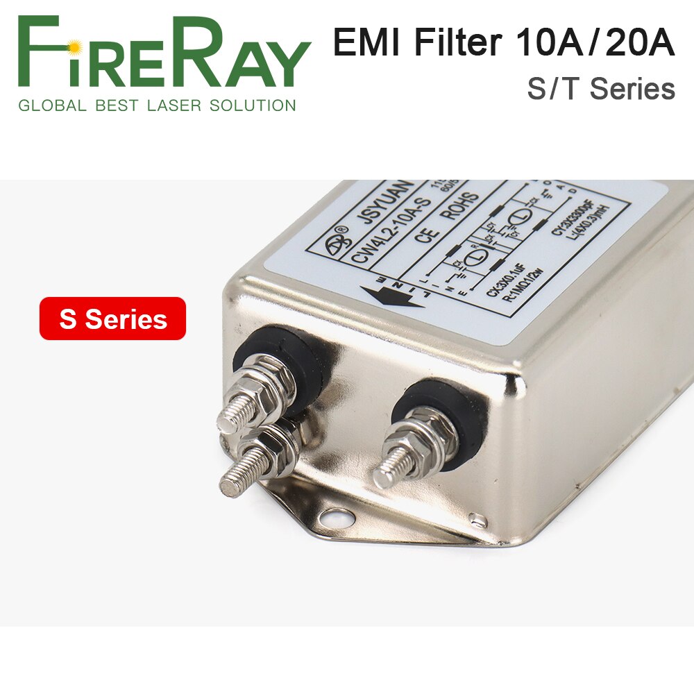 Fireray Emi Filter CW4L2-10A-T/S CW4L2-20A-T/S Eenfase Ac 115V / 250V 20A 50/60Hz