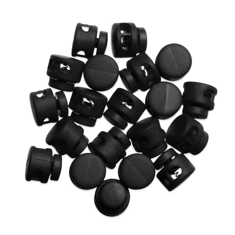 20 stk multi-farver 6mm dobbelt hul plastik prop ledning lås bønne vippeklemme gør-det-selv beklædning snørebånd sportstøj tilbehør: 9