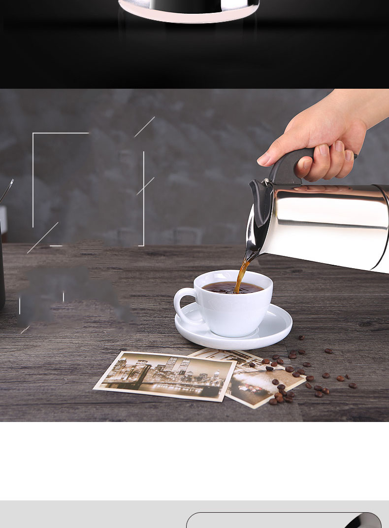 Coffee Pot Stainless Steel Kettle Coffee Brewer Kettle Pot Portable Espresso Coffee Maker Moka Pot Pro Barista Pot