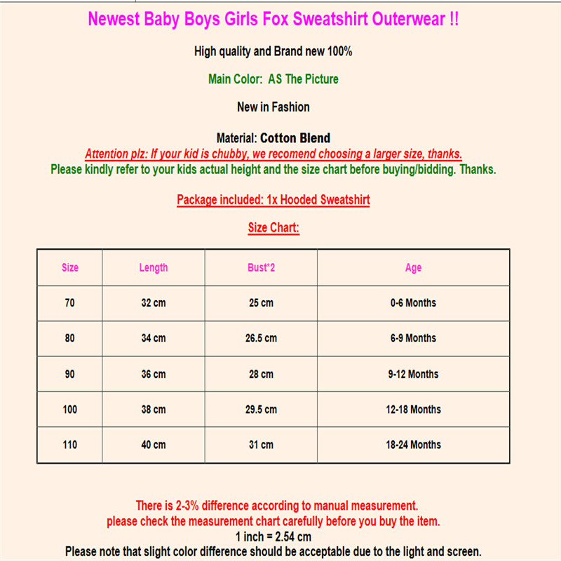 Kleinkind Kinder Baby Jungen Mädchen T-shirt Herbst Lange Orange Fuchs Ohr Mit Kapuze Tops Sweatshirt Oberbekleidung Jungen Mädchen