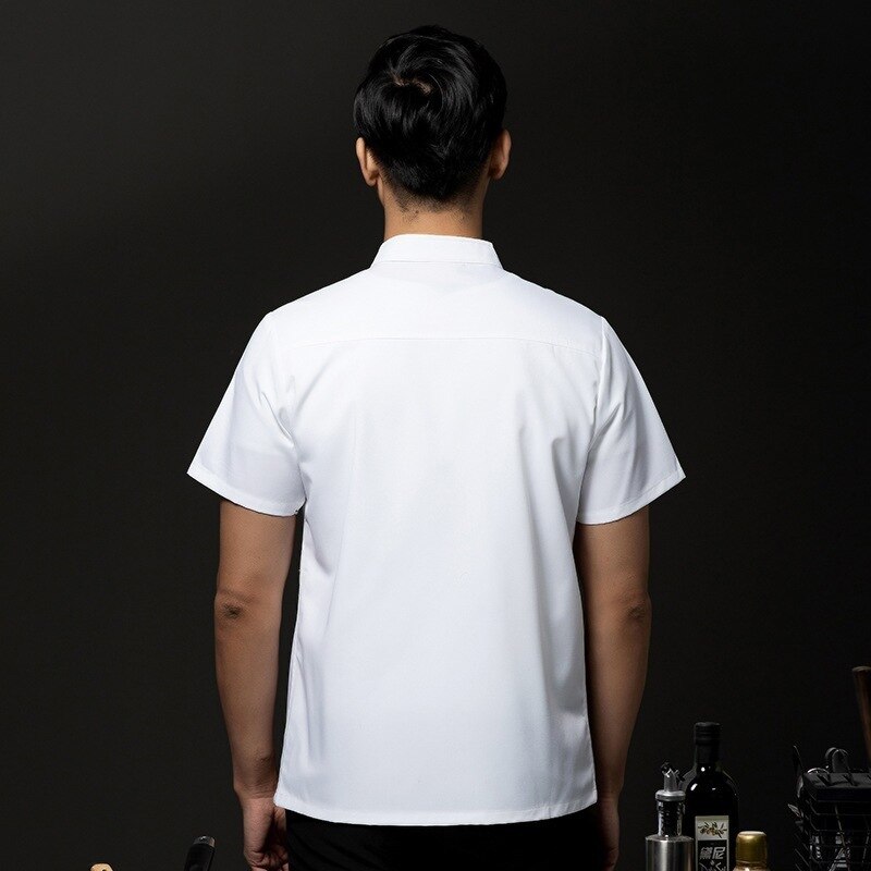 short-sleeved summer hotel kitchen work uniform after western restaurant chef uniform white work clothes men and women