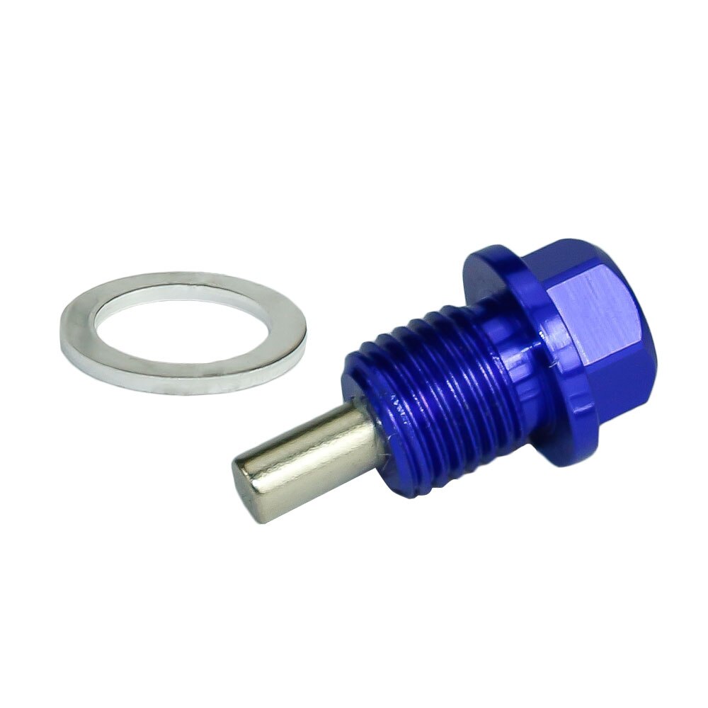 Tapón magnético de drenaje de aceite M14 * P1.25MM, tapón de drenaje de aceite de aluminio para la mayoría de los coches con rosca M14 * P1.25MM: BLUE