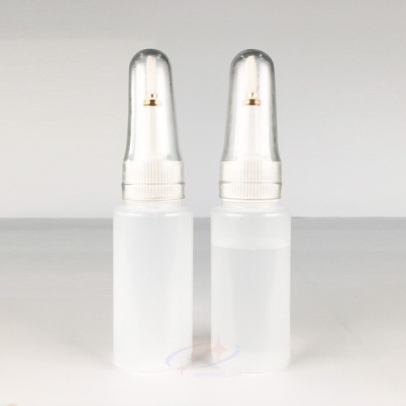 50ml plastic empty bottle with brush cap for liquid container