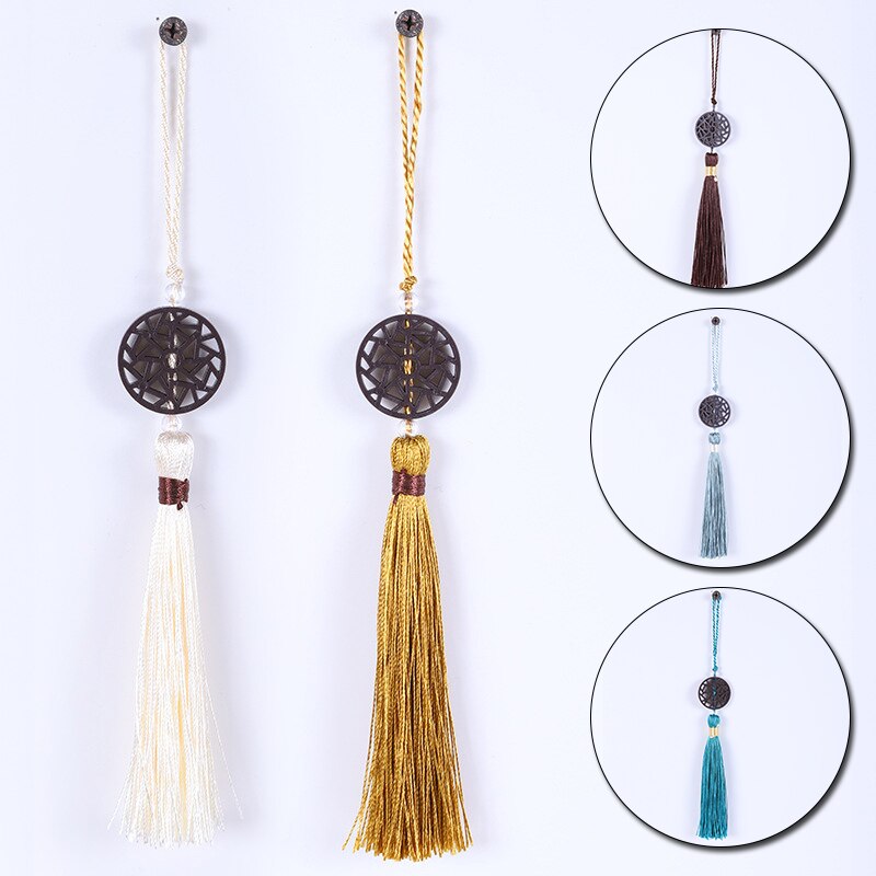 Accesorios de cortina de alta gama, borlas de imitación de madera con etiqueta pequeña hechas a mano, borlas de cortina chinas, orejas colgantes