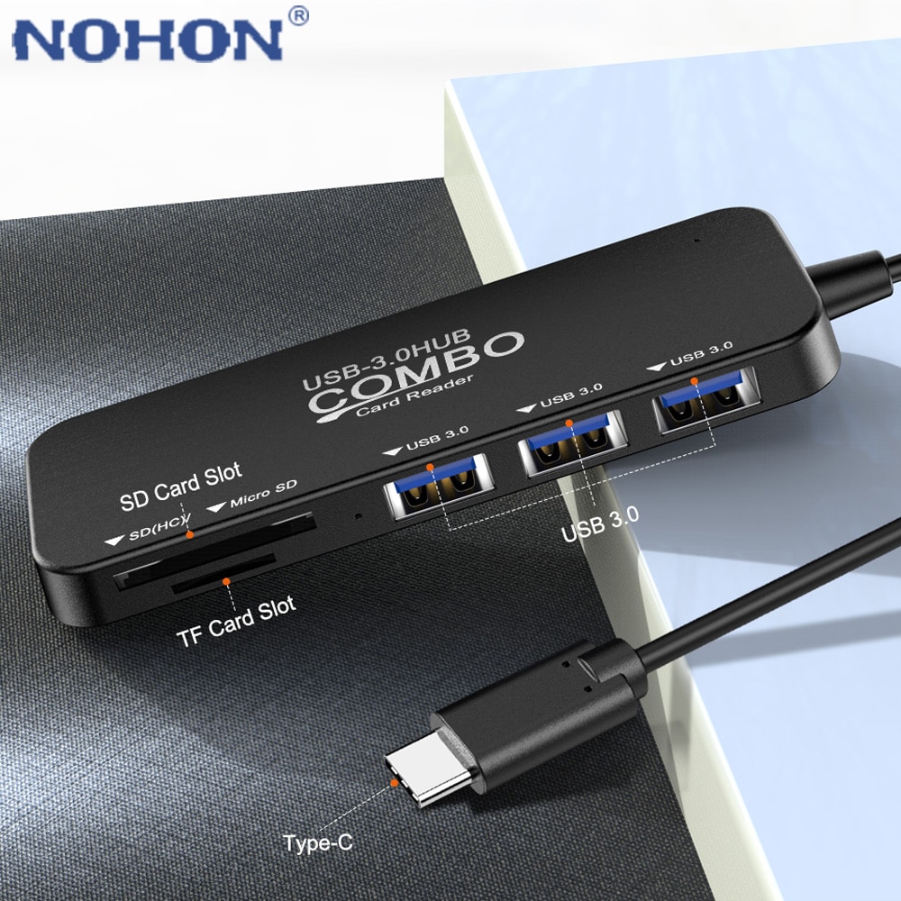 Mini USBC HUB Typ C Zu Multi USB 3,0 TF/SD Kartenleser Micro Ladung Schnell Speed Splitter Adapter für MacBook Pro/Air iMac Samsung Huawei P30 MateBook Xiaomi Laptop Rollenmaschinenlinie Typc HUB Dock