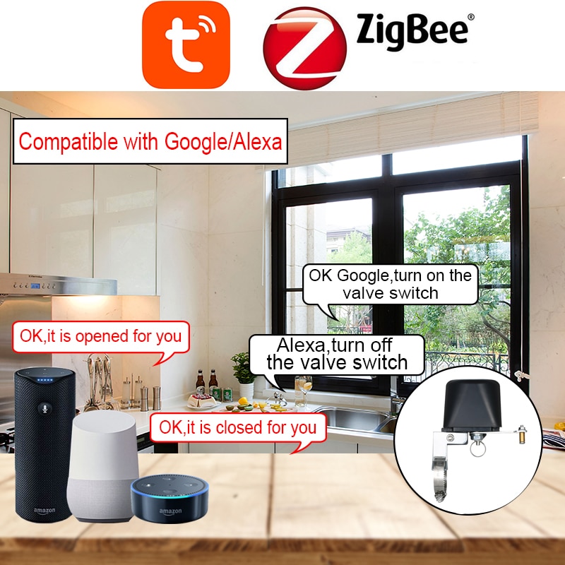 Tuya Zigbee Smart Draadloze Controle Gas Water Klep Smart Home Automation Controle Valve Voor Gas Werken Met Alexa, google Assistent