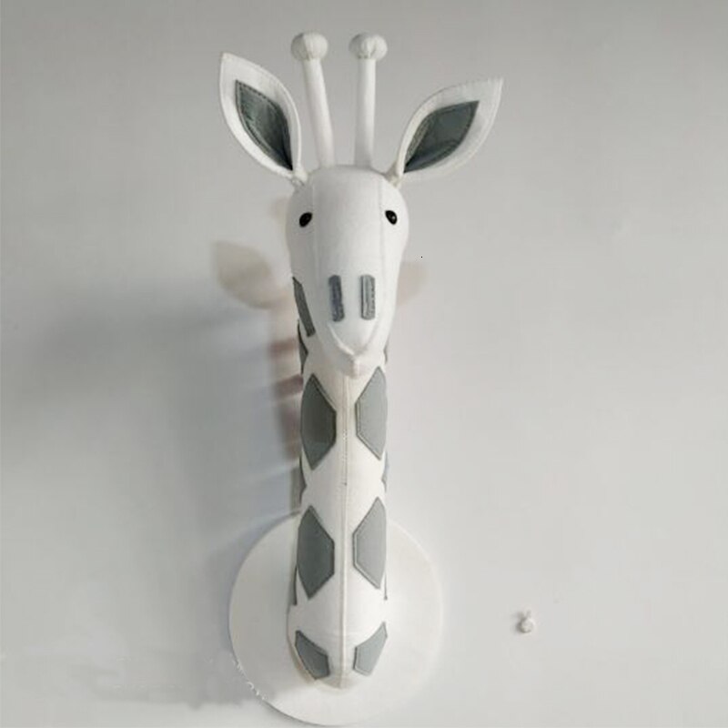 Kids Room Decor Felt Zebra Handmade Felt Animal Heads Elephant Fox Lion Head Wall Hanging Decor For Kids Room Nursery Room Decor: Giraffe B Felt