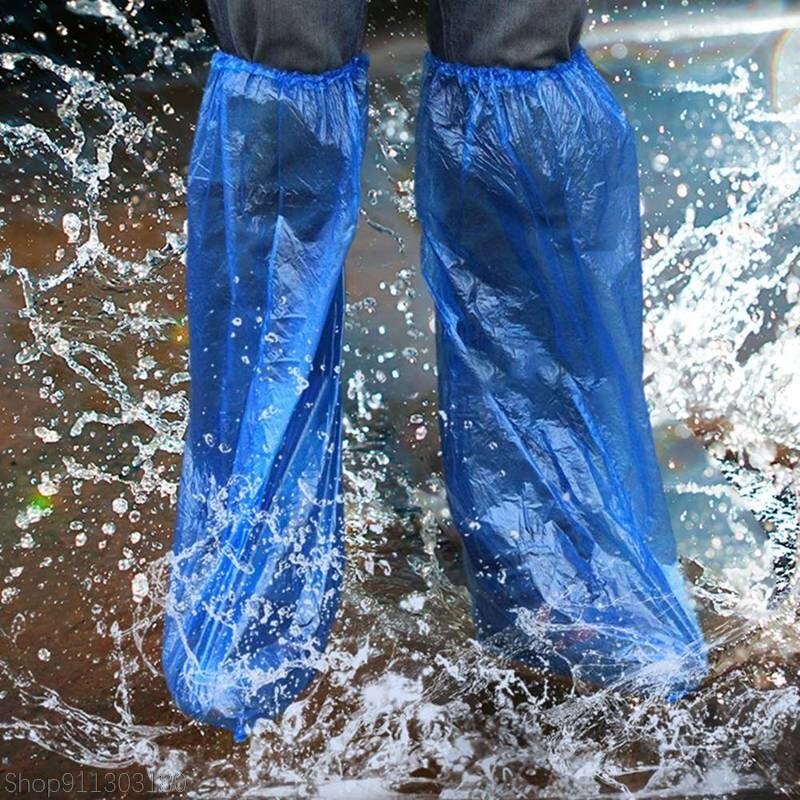 10 Stuks Plastic Wegwerp Regen Schoenen Hoge-Top Boot Wegwerp Overschoenen Regen Schoenen Clear Waterdichte Overschoen