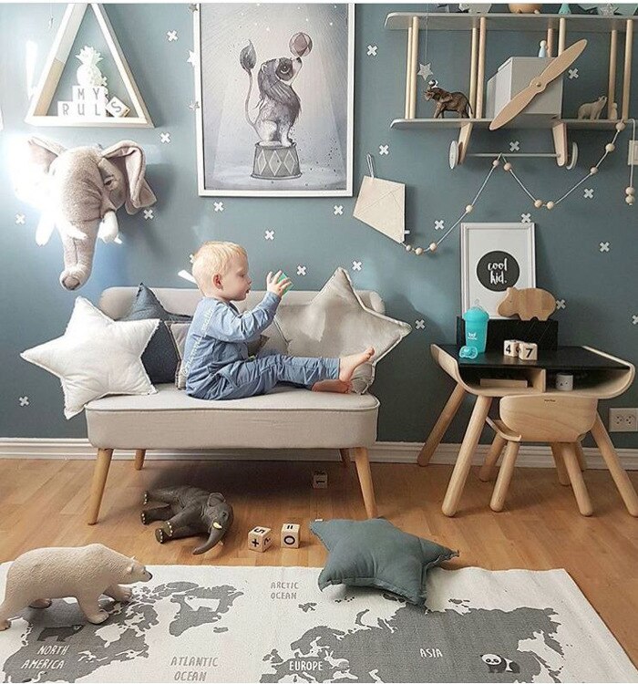 90cm*140CM Mother Care Baby Play Mat World Map Bab... – Grandado