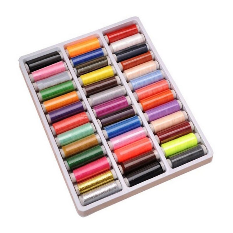 39colors/set DIY Sewing Thread Spools Reels Polyester Sewing Threads Hand Embroidery Yarn Hand Reels Polyester Sewing Threads