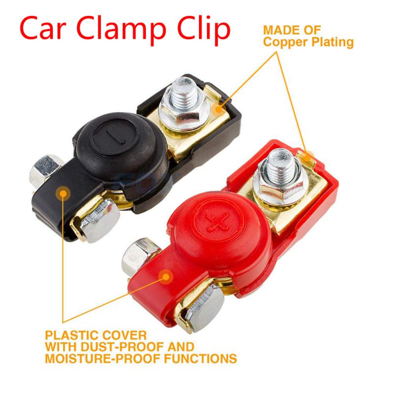 Universal 12v 2PCS Car Battery Charger Terminal Connector Battery 1 Pair Quick Release Battery Terminals Clamps Cap Clips Copper