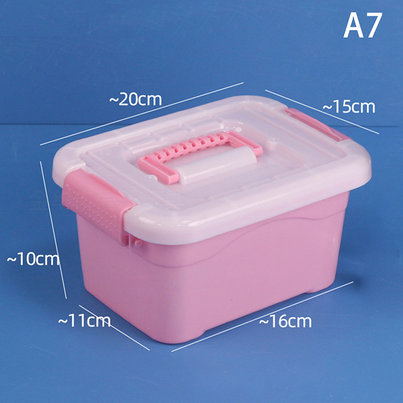 Kunststoff-Aufbewahrungsbox mit Deckel, tragbare transparente Organizer-Kasten für Kinderspielzeug, Studenten-Briefpapier-Behälter, Kosmetik-Sortierbox