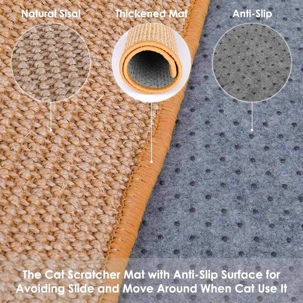 Cat Scratching Mat Natural Sisal Cat Scratch Rug Mat Anti Slip Cat Scratcher Claw Pad Sleeping Carpet Kitty Toy Protect Sofa