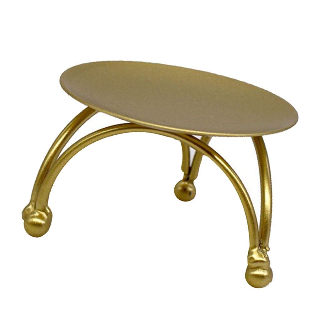 1 Uds plato para vela de hierro dorado geométrico redondo para decoración del hogar de la boda