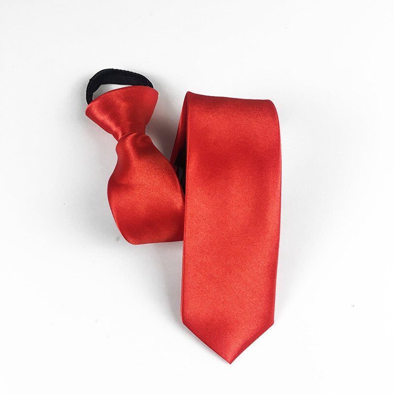 5cm Necktie For Men Slim Narrow Lazy Tie Easy To Pull Rope Neckwear Men tie Wedding Party Aniversary Business Dress Meeting: 5x38 red