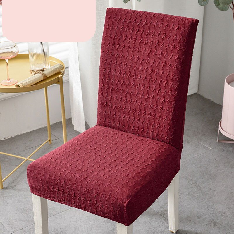 Super Thick Cotton Spandex Dining Chair Cover Stretch Universal High Back Chair Covers Machine Washable Chair Cover With Back: wine red