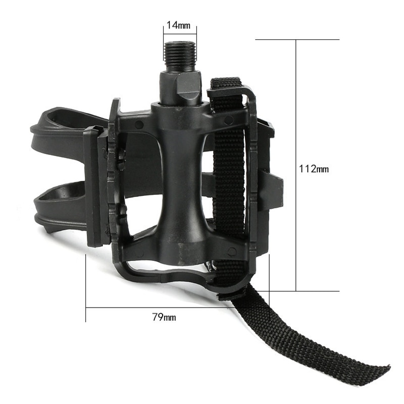 Cykelpedaler med clips og stropper til udendørs cykling og indendørs stationære cykel-spindel-cykelpedaler