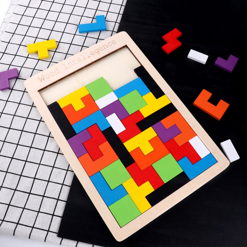 Puzzels Magic Tangram Kinderen Houten Educatief Spel Kind Puzzel Cubes Puzzels Kinderen Speelgoed Kinderen Jongens Meisjes