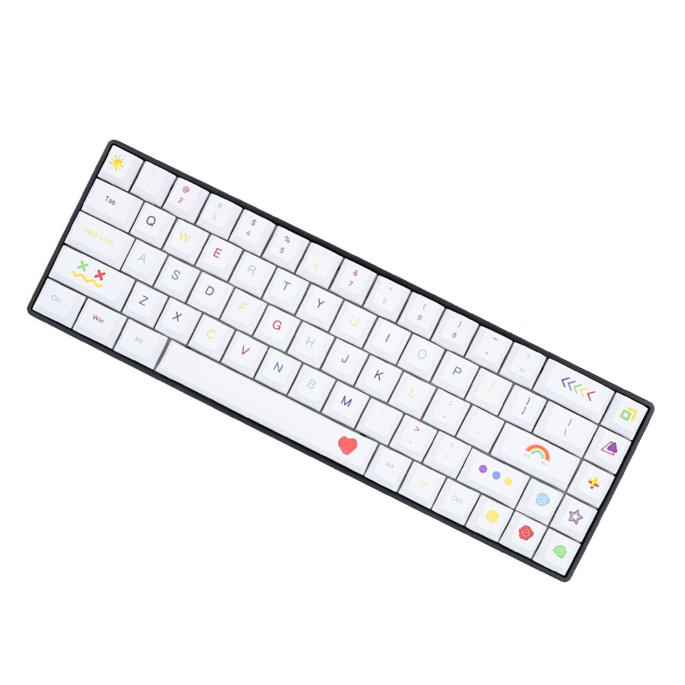 Color pen mechanical keyboard keycap for 61/64/68/84/87/96/980/104/108 Cherry height PBT simple white keyboard cap