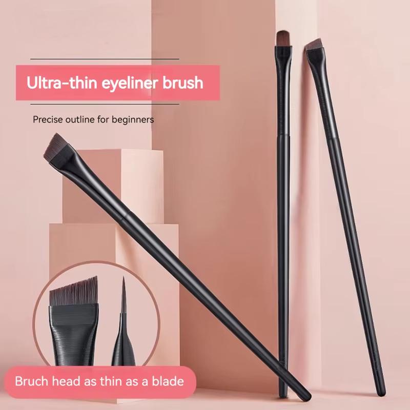 Brocha de maquillaje para Contorno de cejas, delineador de ojos de fibra Súper suave, cómodo agarre, aplicación de maquillaje suave y Natural, 3 piezas