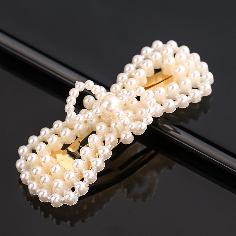 Neue Koreanische Simulierte Perle Barrettes Perlen Geometrische Frauen Haar Clip Griffe Mädchen Schmuck Haar Stifte Haar Zubehör
