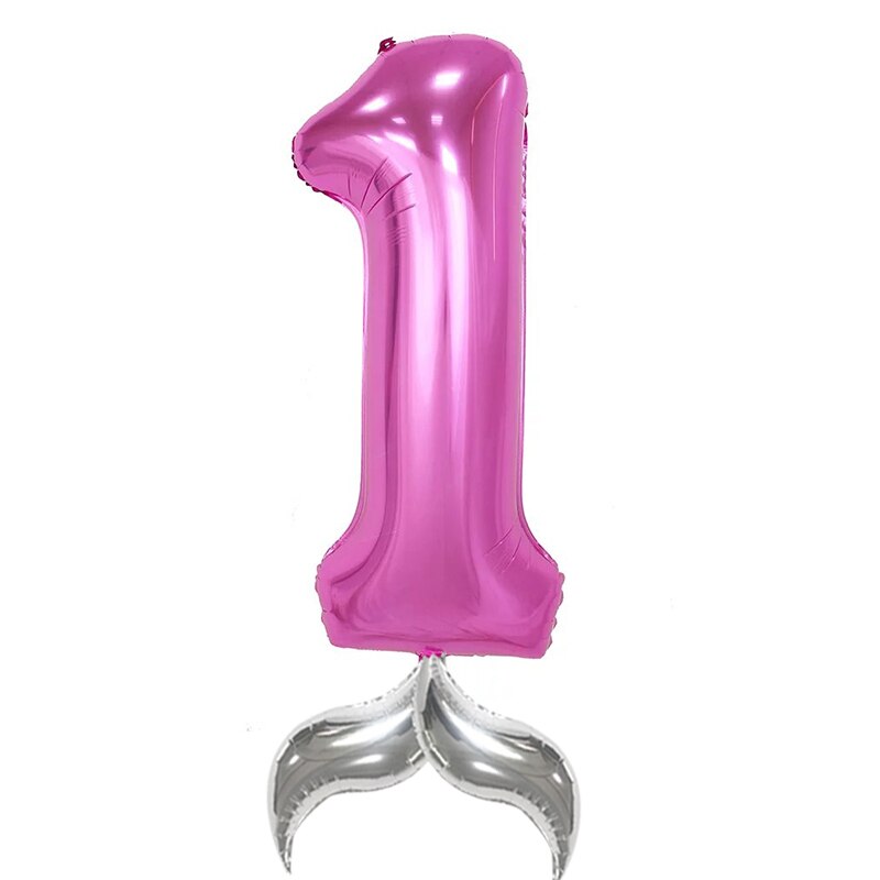 1 sæt 40 tommer havfrue digital ballon havfrue festdekoration pink lilla digital ballon pige fødselsdag papir indretning balloner: Lyserød 1