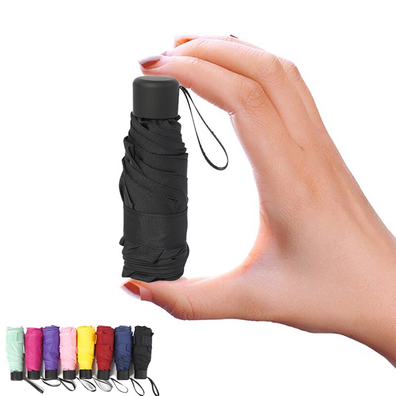 Sombrilla plegable pequeña de 180g para hombre y mujer, para lluvia, Mini sombrilla de bolsillo, Anti-UV, impermeable, portátil, para viaje