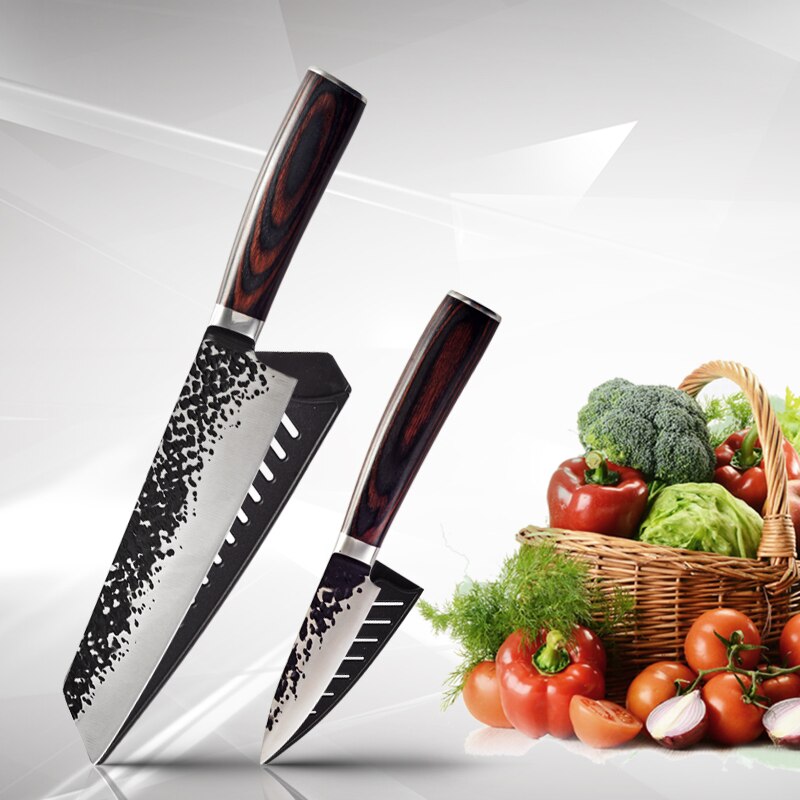1806D Utility chef knife 8'' kitchen Knives-Set Sharp Cleaver kitchen tools Santoku Damascus Bread Knives Gif: 2 PCS Value set B