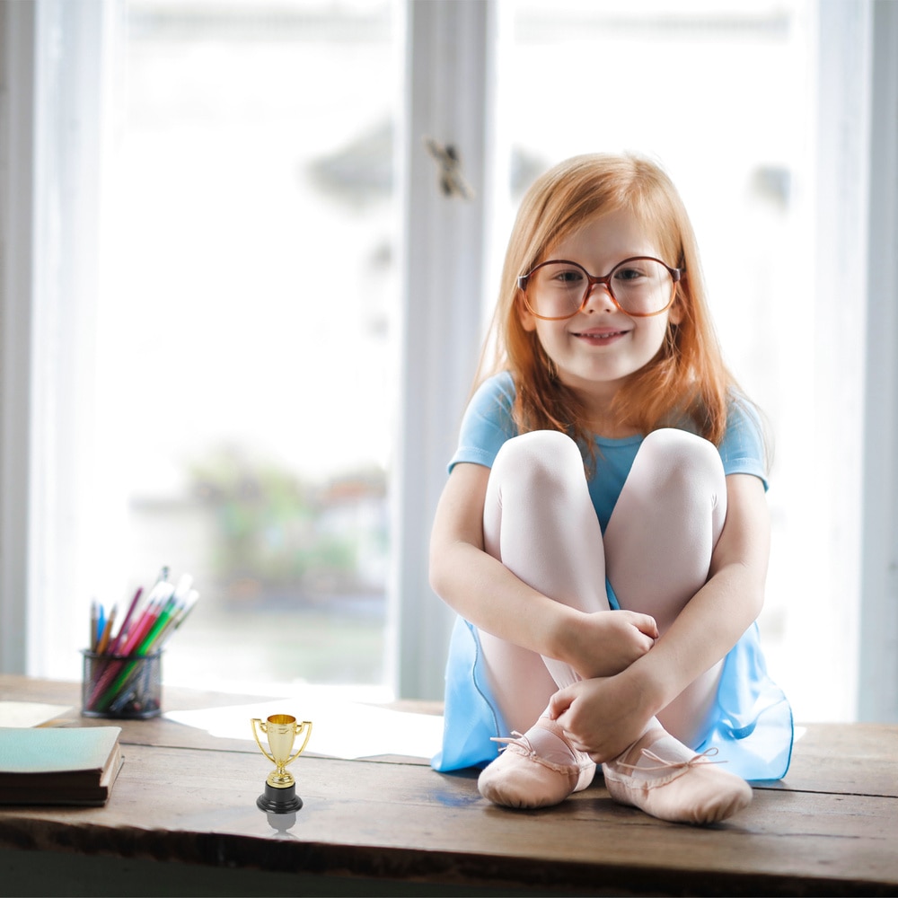 24pcs Mini Cups Trophy and Award Medals Prizes Small Medals Awards Trophy Toys for Students Sport(12pcs Trophies +1