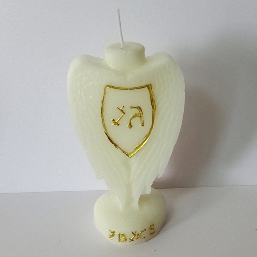 Archangel Magic Candle Love Wealth Transformation Luck Prayer Wishing Candle Astrology Votive Western Witch Magic Ritual Candle: white