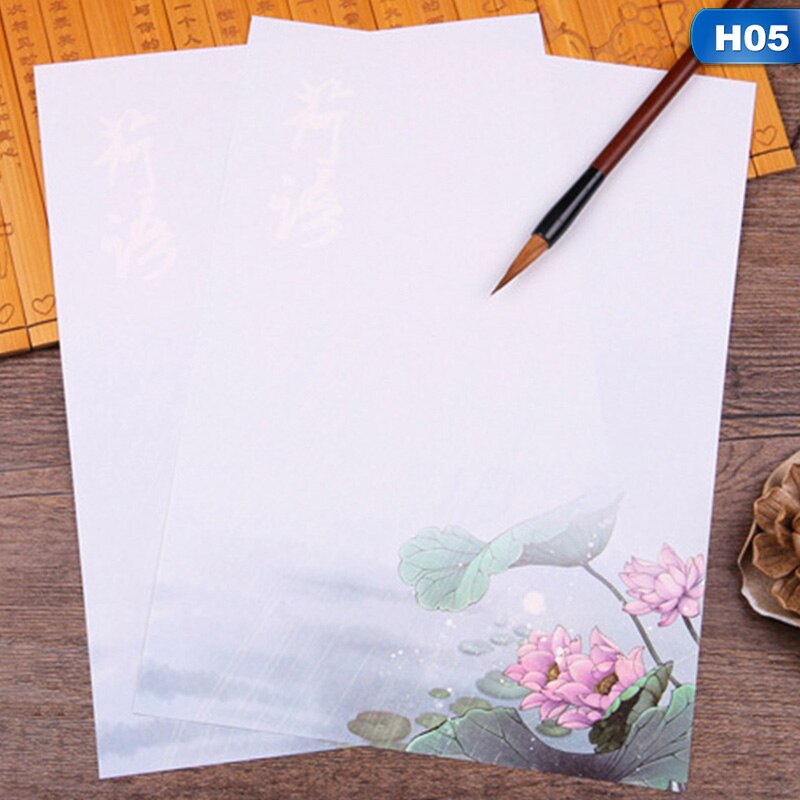 8 piezas estilo chino antiguo Vintage Retro escritura papel carta Set Oficina escuela suministros papelería estudiante: H05