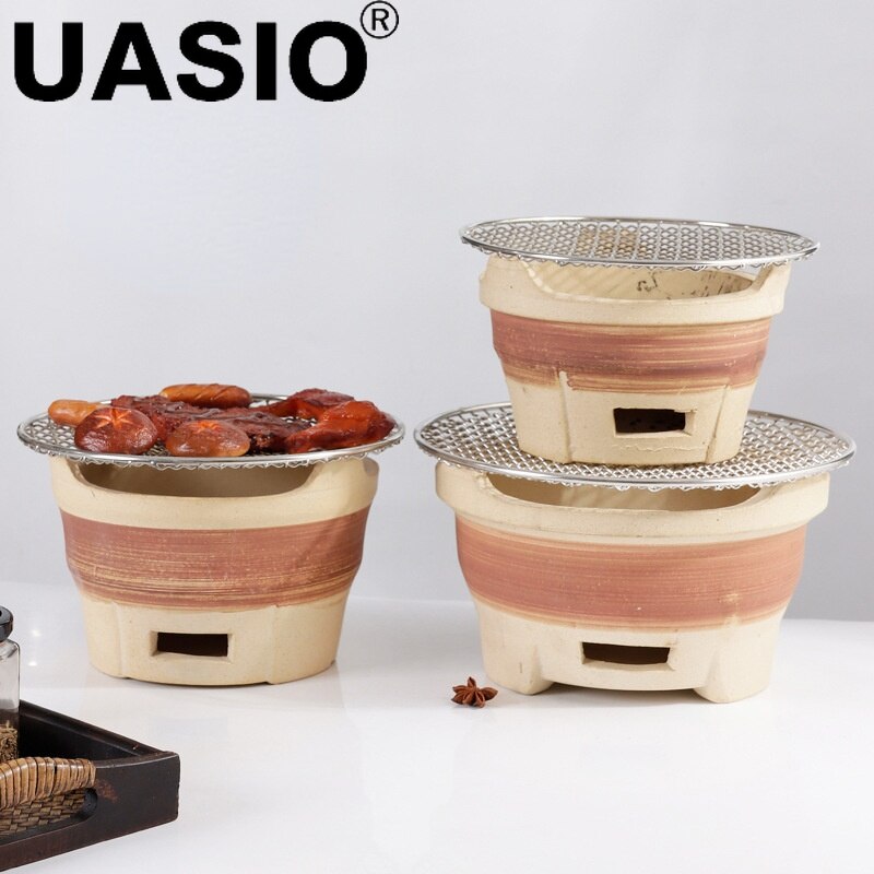 Carbon Modder Bodem Kachel Houtskool Oude Mode Klei Oven Barbecue Bbq Grills Komfoor Kleine Commerciële Carbon Oven Huishouden