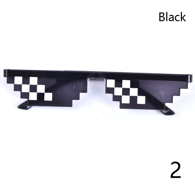 Men Women Pixel Glasses Mosaic Glasses Sunglasses Trendy Cool Party Funny Vintage Shades Eyewear: BK2