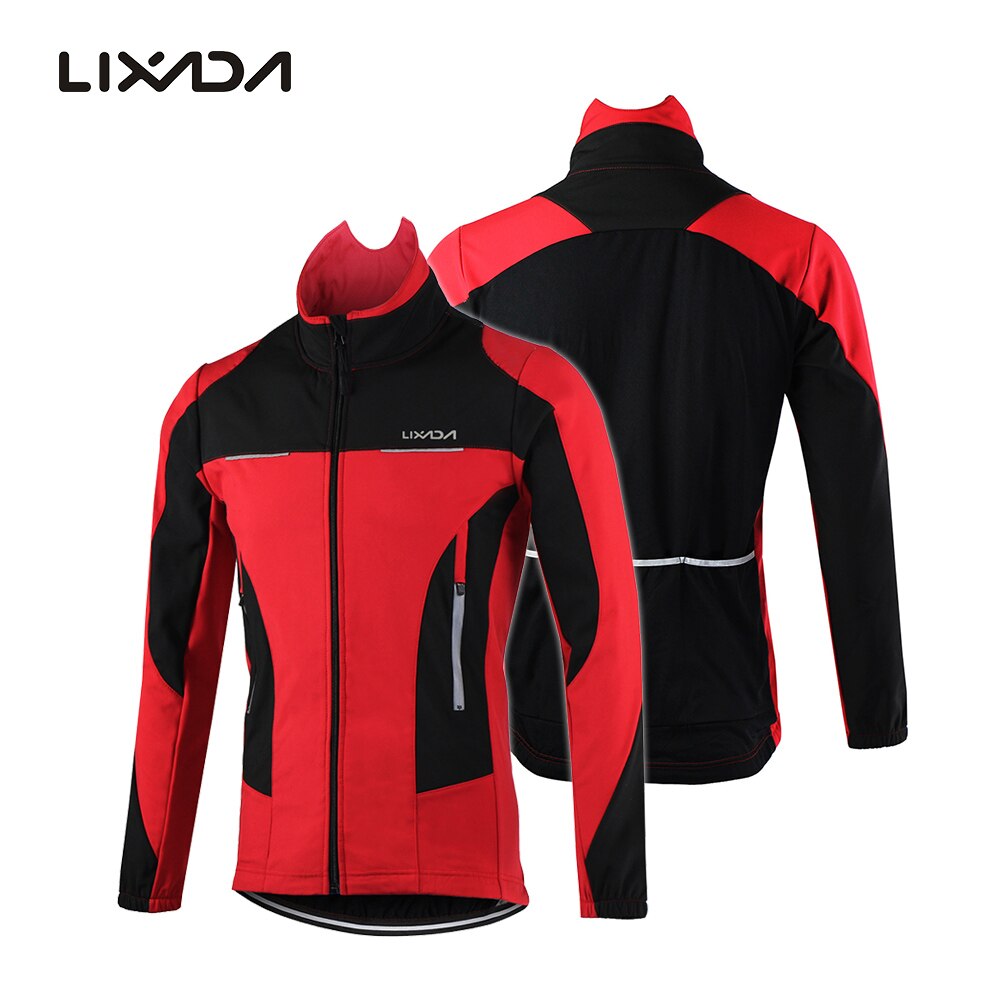 Lixada hiver hommes plein air cyclisme veste thermique respirant confortable à manches longues manteau résistant à l'eau vêtements de sport d'équitation