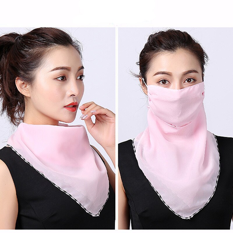 Rooxin Women Face Scarf Bandana with Ear Loops Outdoor Sport Cycling Face Mask Sun Protection Mask Neck Scarf for Hiking Camping: Type 15