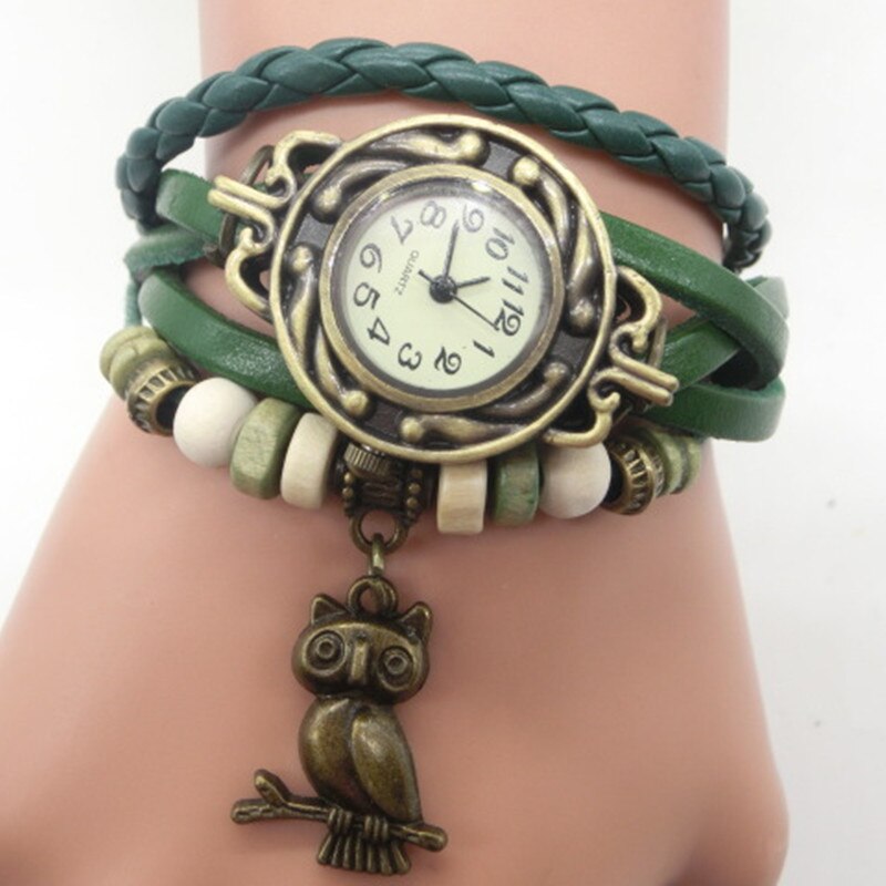 Blue Eyes Owl Ring for Women Girl Man Couple Vintage Gothic Animal Open Adjustable Ring Statement Rings Jewelry Gift-Green