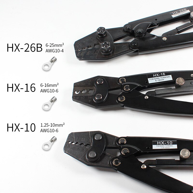 Pince à sertir japonaise HS-16, pince à sertir pour cosse de câble, pince à sertir à borne nue, outils manuels pour maillons de câbles non isolés