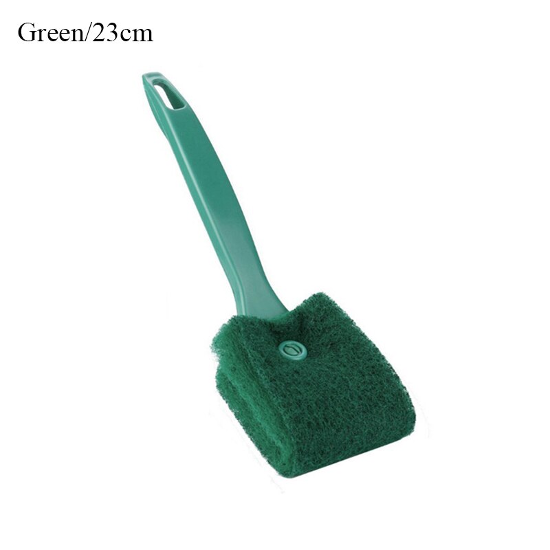 Aquariumborstel, Dubbelzijdige Viskast Reiniging Borstel Aquarium Reinigingsgereedschap Aquarium Wasser Spons Scrubber Reiniger met Handgreep voor Glazen Aquaria en Thuiskeuken (Groene lengte 23cm