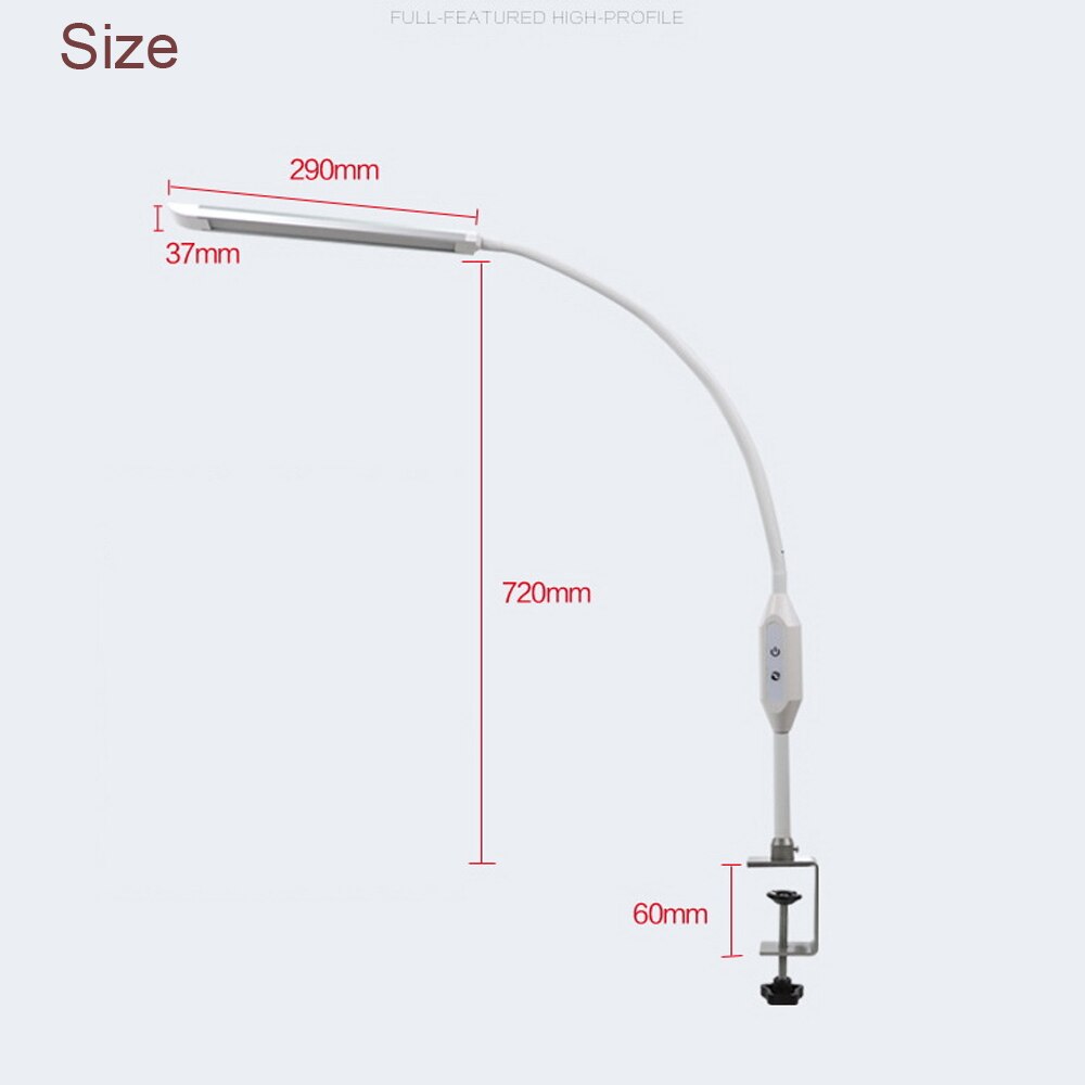 Led Desk Lamp Eye-protected Lamp Extra Long Arm Table Lamp Clip OfficeRemote Control For Bedroom Led Light 5-Level Brightness