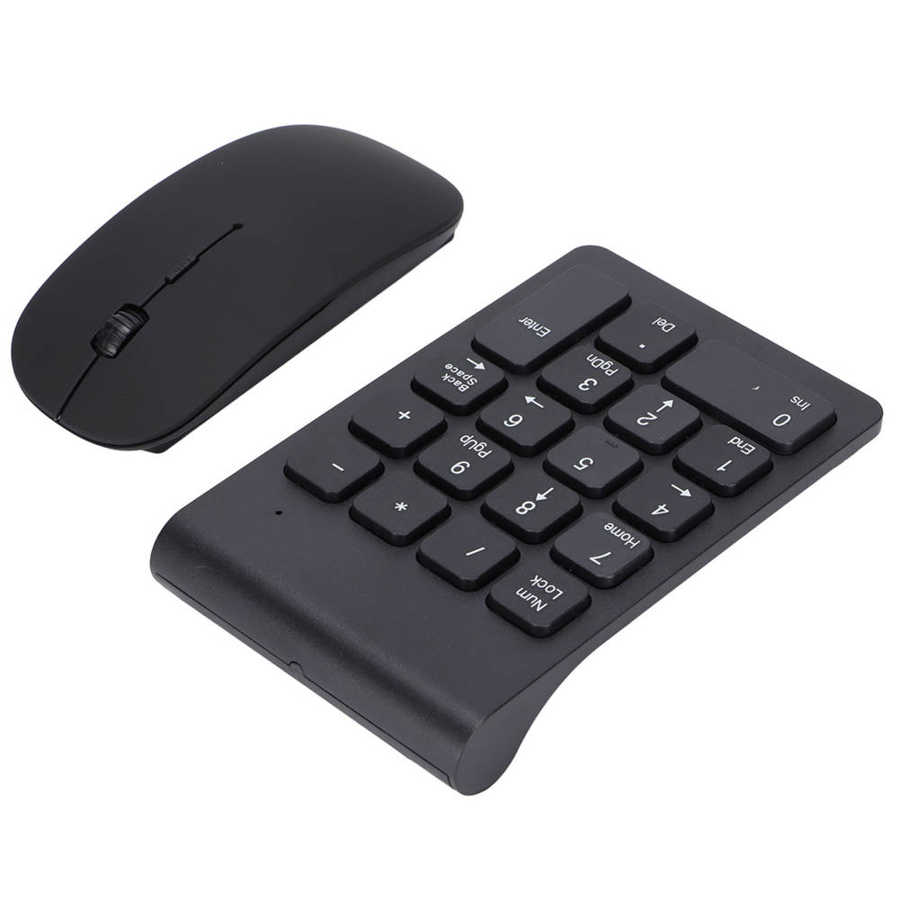 2.4GHz Wireless Keyboard Mini Digital Number Numeric Keypad 18 Key Number Pad Mouse Set For Home Office Laptop PC Notebook