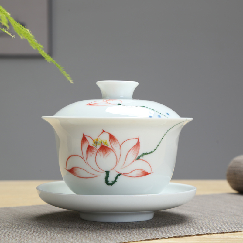 TANGPIN große kapazität keramik Terrine gaiwan teetasse handgemalte cha schüssel chinesische kung fu Tee-setzt 280 ml: Stil C